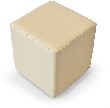 moebel-eins KUBUS Sitzwürfel Bandscheibenhocker Sitzhocker Fußhocker in beige 39x34x34 cm, beige