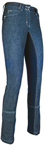 HKM PRO Team Miss Blink Jodhpurs Blu Jeans Blu Scuro 158