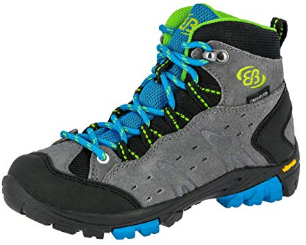 Brütting Unisex Kinder Mount Bona High Kids Trekking- & Wanderstiefel, Grau Blau Lemon, 39 EU