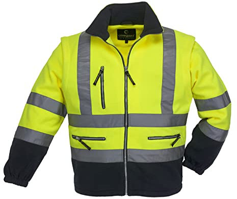 Warnschutzjacke Station aus Fleecestoff Hi-Viz, gelb/blau, Gr. XL