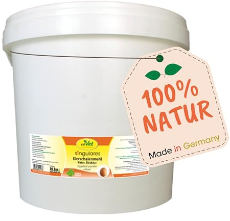 cdVet Naturprodukte Farine de coquille d'œuf singulière Structure naturelle 10 kg – Chien, chat – Source de calcium – Pour l'alimentation crue + alimentation désossée – Digeste en cas de croissance
