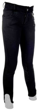 HKM 9060 Reithose Kids Easy, Mädchenreithose Silikon-Kniebesatz, Mädchen 116-176