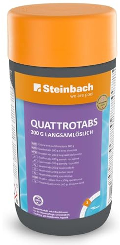 Steinbach 070240 Quattrotabs 200 g organisch, 1 kg, Aquacorrect, Chlor, Algezid, Flockung