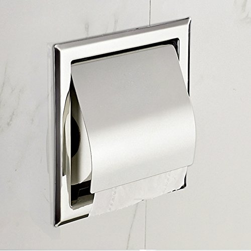 Einbauleuchte Papier Halter für Badezimmer, Edelstahl, Chrom poliert