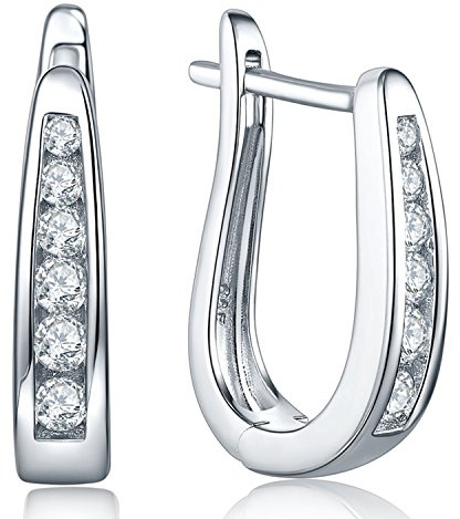JO WISDOM Creolen Ohrringe silber 925 damen mit 3A zirkonia,Schmuck für Frauen