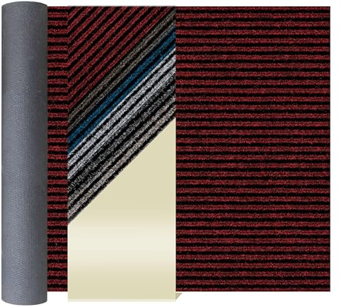 Primaflor Sauberlauf Magnum | Rot | 100x150 cm | Flurteppich Meterware | rutschhemmender Gel-Rücken | robuster Schmutzfangläufer | zuschneidbar