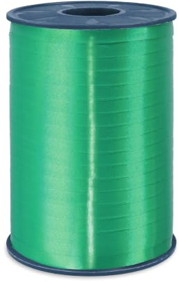 C.E. PATTBERG Geschenkband grün, 500 Meter Ringelband 5 mm zum Basteln, Dekorieren & Verpacken von Geschenken zu jedem Anlass