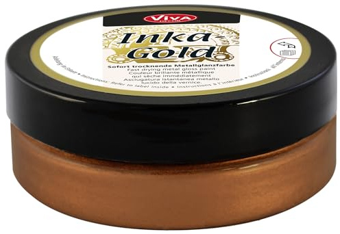 Viva Decor Inka Gold 62,5 g Kupfer glänzende Wachspaste zum Polieren und Veredeln, Dekorpaste für Patina Effekte, Möbelveredelung, Vintage Look, Reliefarbeiten und kreative Oberflächen
