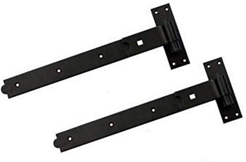 Wyre Direct Cranked Gate Hinges - Black Heavy Duty Hook and Band Stable Farm - 400mm (16) - 1 Pair