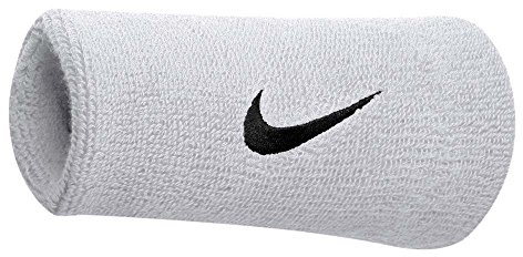 Nike Tennis Premier Paire de bracelets double largeur OSFM, blanc/noir