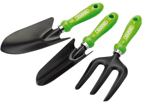Draper 3 Piece Carbon Steel Hand Tools Set | Garden Fork, Trowel and Transplanting Trowel | 83972