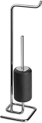 Juego de portarrollos de Papel y escobilla de Inodoro con Soporte Gessi Goccia en Negro GRES, 38068, Color: Cromado
