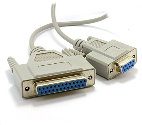 kenable D9 Serial Female Socket to D25 Female NULL Printer Cable 2m [2 metres]
