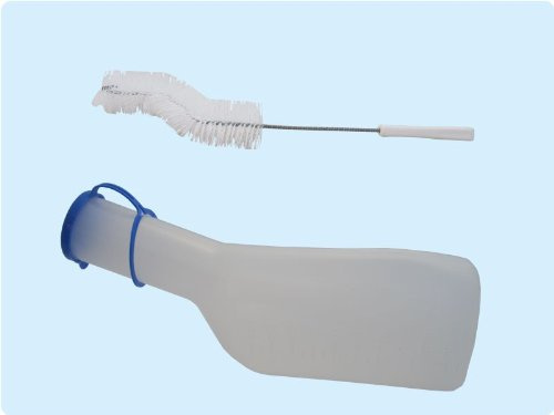 Urinflasche 1 Liter, milchig (autoklavierbar) mit Urinflaschenbürste Top-Qualität