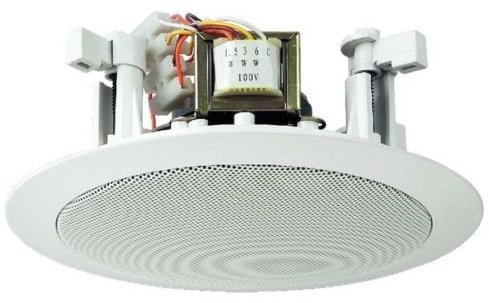 MONACOR EDL-25 - Altoparlante da incasso ELA, 6 W, 100 V, 1 pezzo, colore: Bianco