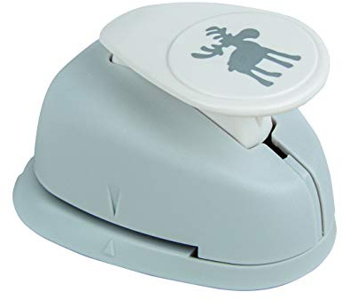 Rayher Hobby 89762000 Motivstanzer Elch, ø 2,54 cm- 1 Zoll, geeignet für Papier/Karton bis zu 200g/m², Orange