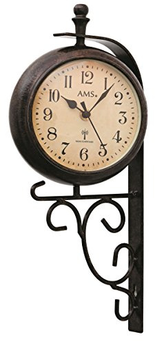 AMS Wanduhr mit batteriebetriebenem Quartzwerk Funk-Wanduhr 38cm- 5961
