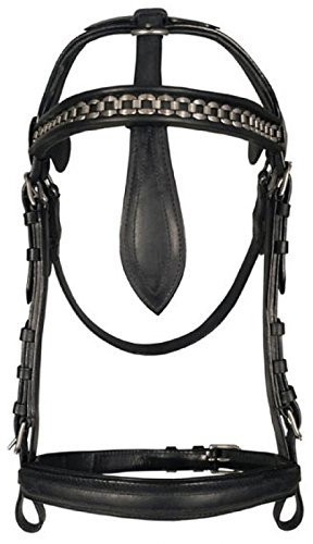 Riding Fahrzaum Top Class mit Scheuklappen Pony braun