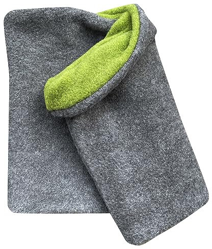 Wollhuhn Warmer Jungen/Mädchen UNSER WÄRMSTER Winter Loop/Schlauchschal/Schlupfschal Zwei Lagen Fleece (Anthrazit/Grün)