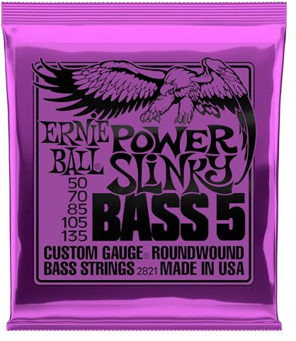 Ernie Ball Power Slinky 5-String Nickel Wound Electric Bass Strings - 50-135 Gauge
