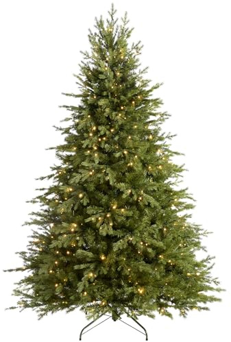 WeRChristmas Pre-Lit Grand Alaskan Fir Multi-Function Christmas Tree with 600-LED Lights - 8 feet/2.4 m, Green