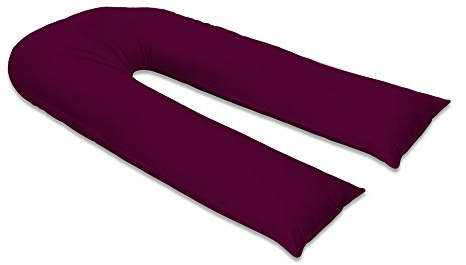 Sapphire Collection 9Ft U Pillow Body/Bolster Support Maternity Pregnancy Support Pillow & U Case (Plum)