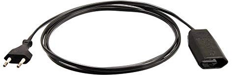 as - Schwabe alargador de Cables 2 m - Conector de Tipo C Euro - Cable de extensión 230 V / 2,5 A - protección contra cuerpos extraños IP20 - Cable de alimentación Europea Negro, 50102