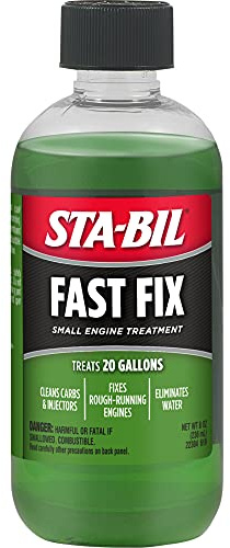 STA-BIL Fast Fix - Small Engine Treatment, Cleans Carburetors and Injectors, Fixes Rough Running Engines, Eliminates Water, Treats Up to 20 Gallons, 8oz (22304) , Green