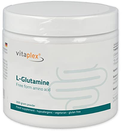 Vitaplex L-Glutamin Pulver hochdosiert (300mg) L-Glutamin Complex und Aminosäure Workout Supplement - Glutaminsäure Pulver mit Aminosäuren - Glutaminpulver Nahrungsergänzungsmittel