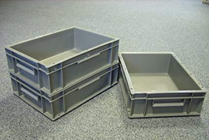 10 New Plastic Storage Crates Box Container 10L Grey