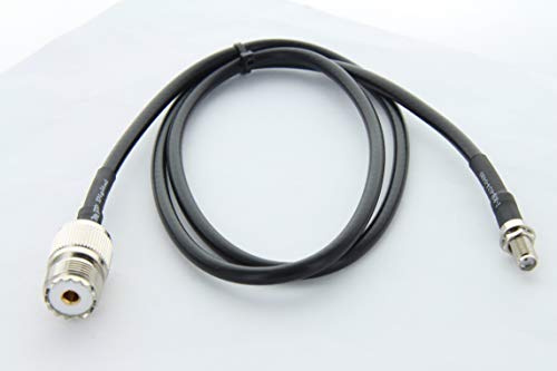 Reverse SMA to PL-259 Adapter Cable Female/Female for Wouxun Baofeng - 3FT RG58 SO239 UHF Female to SMA Female Bulkhead Jack