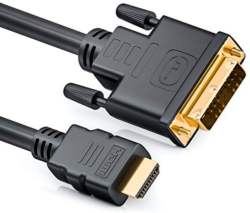 deleyCON 3,0m HDMI zu DVI Kabel DVI-D DVI-I High Speed 3D Ready Adapterkabel 1080p FULL HD HDTV 3D Beamer Laptop Monitor TV - Schwarz