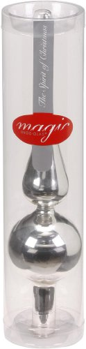 Inge-glas 10000C225MO Baumspitze 26 cm, 1 Stück, Silber Glanz