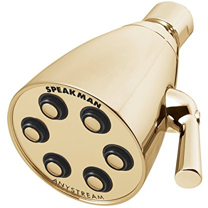 Speakman S-2252-PB Signature Brass Icon Anystream High Pressure Adjustable Shower Head, Polished Brass, 2.5 GPM