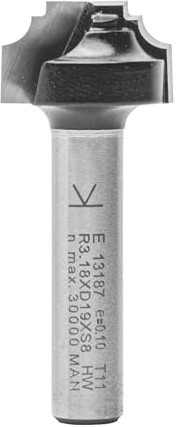ENT 13187 Nutenprofilfräser HW, Schaft (S) 8 mm, Durchmesser (D) 19,05 mm, NL 11,11 mm, R 3,2 mm, SL 32 mm