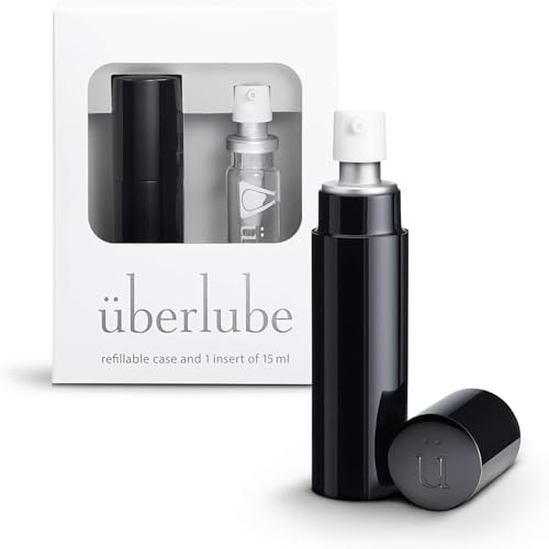 Gel Lubrificante Intimo da Viaggio Überlube Luxury |Lubrificante al Silicone Naturale per Sesso con Vitamina E Latex-Safe | Inodore, Insapore, Zero Residui, Funziona anche in Acqua - 15ml Nero