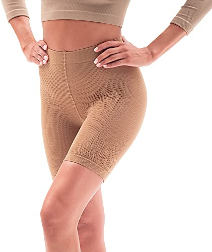 SOLIDEA Pantaloncino Donna Sport Magic Panty Micromassaggiante | Pantaloncini Sportivi Donna, Shorts Donna Micromassaggiante (Noisette, 46)