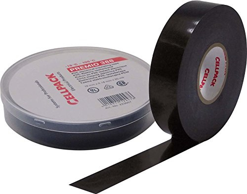 Cellpack 223605 Premio 388 0,22 – 19 – 6, Band, PVC Isolierung alle Zeit, Schwarz