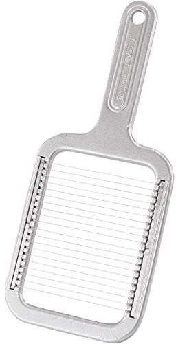 Westmark Pellkartoffel- und Mozzarella-Schneider, Retro-Verpackung, Aluminium/Rostfreier Edelstahl, Rondex, Grau, 6080RT60, 25.8 x 11.4 x 1.2 cm, Alu