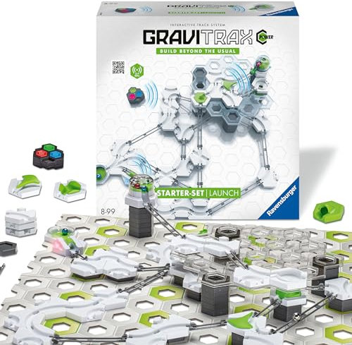 Ravensburger GraviTrax Power Starter-Set Launch. Erweiterbares interaktives Kugelbahnsystem mit elektronischen Elementen, für Kinder ab 8 Jahren
