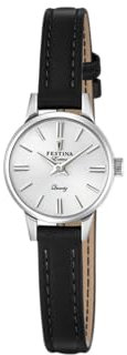 Festina Damen Uhr Analog Leder Schwarz - Quarzwerk - Damenuhr - Glas hochresistent - Elegant, klassisch & Vintage - Special Prices F20260/1