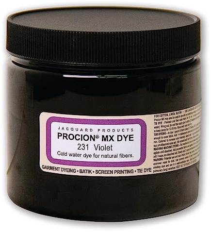 Jacquard Procion Tie Dye Powder Violet 8oz Jar - Powder Dye for Tie Dye - Permanent & Washfast Powder Tie Dye - Use as Ice Tie Dye Powder, Cold Water Dye for Fabric & Clothing Dye