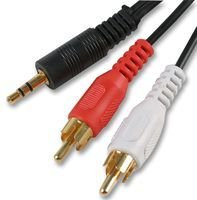 Aptii 3.5mm Jack to 2 x RCA Phono Audio Cable Gold 10m Lead