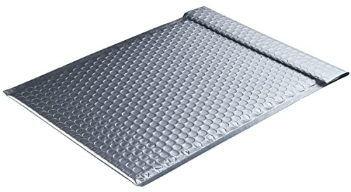 Farbige Luftpolstertaschen, 250 x 334 mm, ohne Fenster, 10 Stück, Silber | Haftklebung mit Abziehstreifen, Gerade Klappe, 180 my Metallic Bubble Bags - Matt, Blanke Briefhüllen