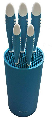 JUEGO DE CUCHILLOS CON SOPORTE DE 5PZS (AZUL)