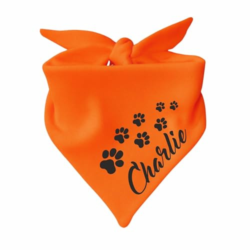 Hunde Dreiecks Halstuch (Fb: orange) (Gr. 1 (55 cm)) Name des Hundes