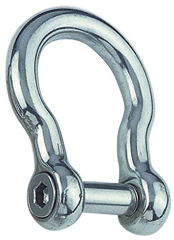 Manille droite forgée avec vis 6 pans creux, 10mm AISI 316