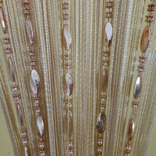 Tangpan 100cmx200cm Deorative Bright Buttons Beaded Door Curtain for Doorway Room Divider Window Fly Screen Champagne