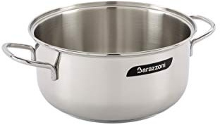 Barazzoni Casseruola 2 Manici ø22cm, Made in Italy, capacità 3,4lt, Acciaio Inox 18/10, Induzione+Gas. Triplo Fondo. PFAS Free. Linea Bonita