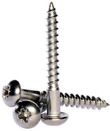 No.8 x 1 1/2 (4 x 40) A2 Stainless Steel Pozi Pan Head Wood Screws Round Head Screw DIN 7996-50 Pack